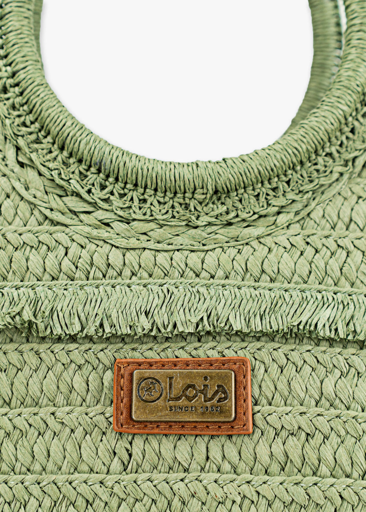 Bolso Capazo de playa rafia monocolor verde