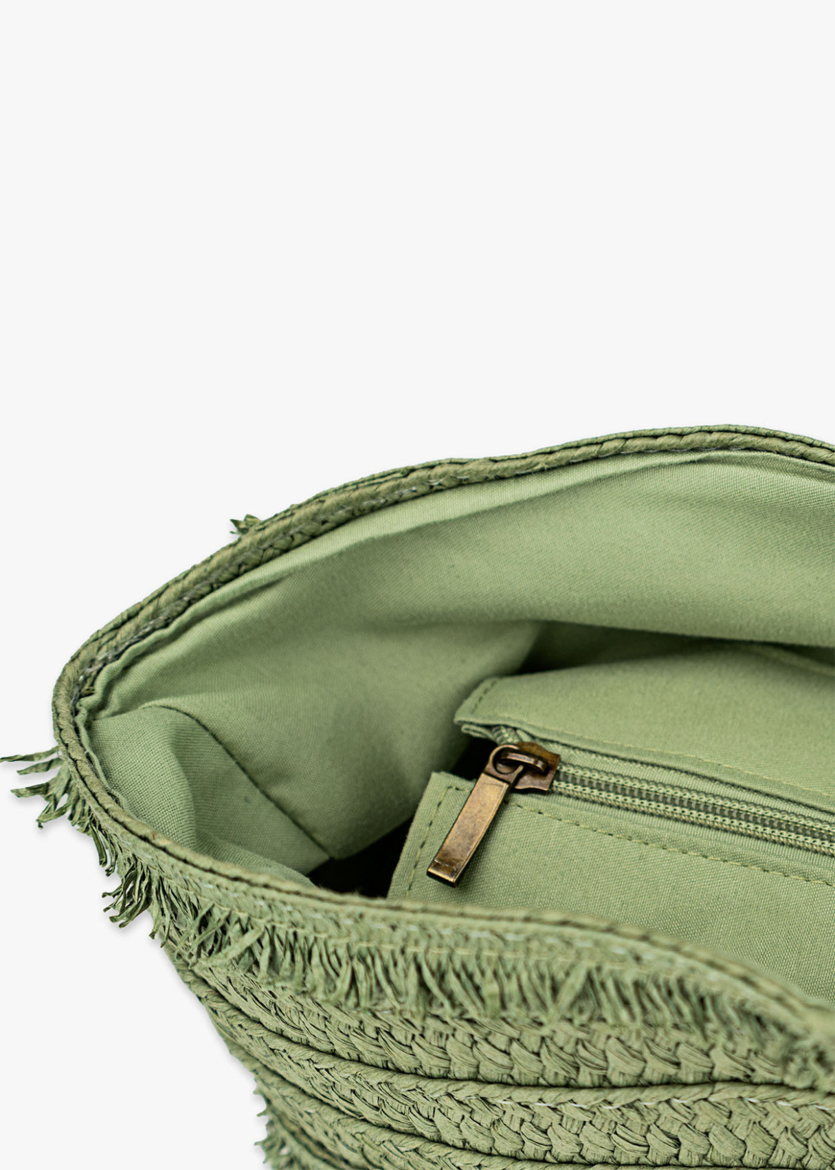 Bolso Capazo de playa rafia monocolor verde