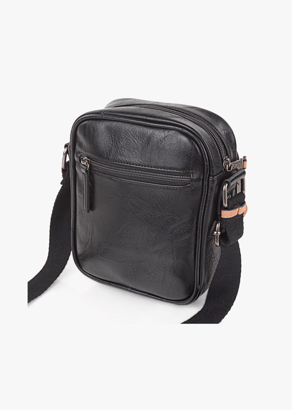 Bandolera ajustable con bolsillo frontal negra