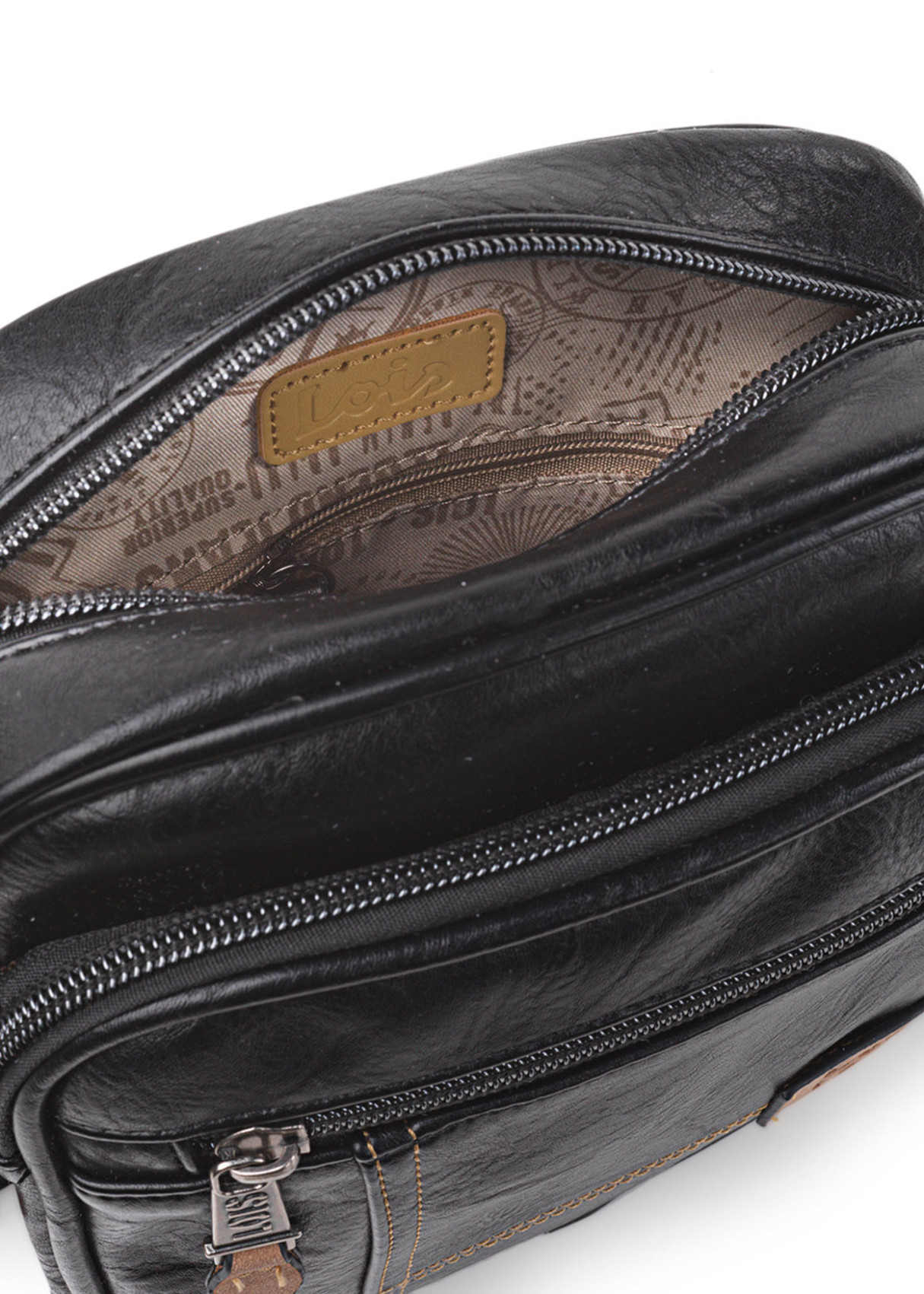 Bandolera ajustable con bolsillo frontal negra