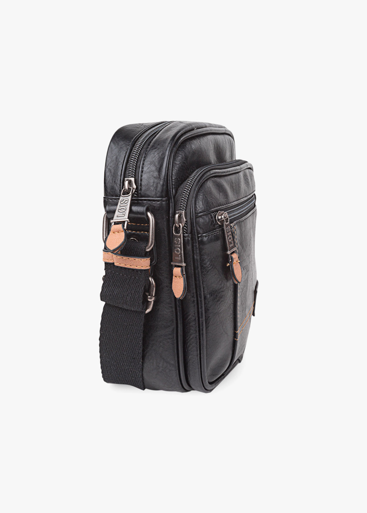Bandolera ajustable con bolsillo frontal negra