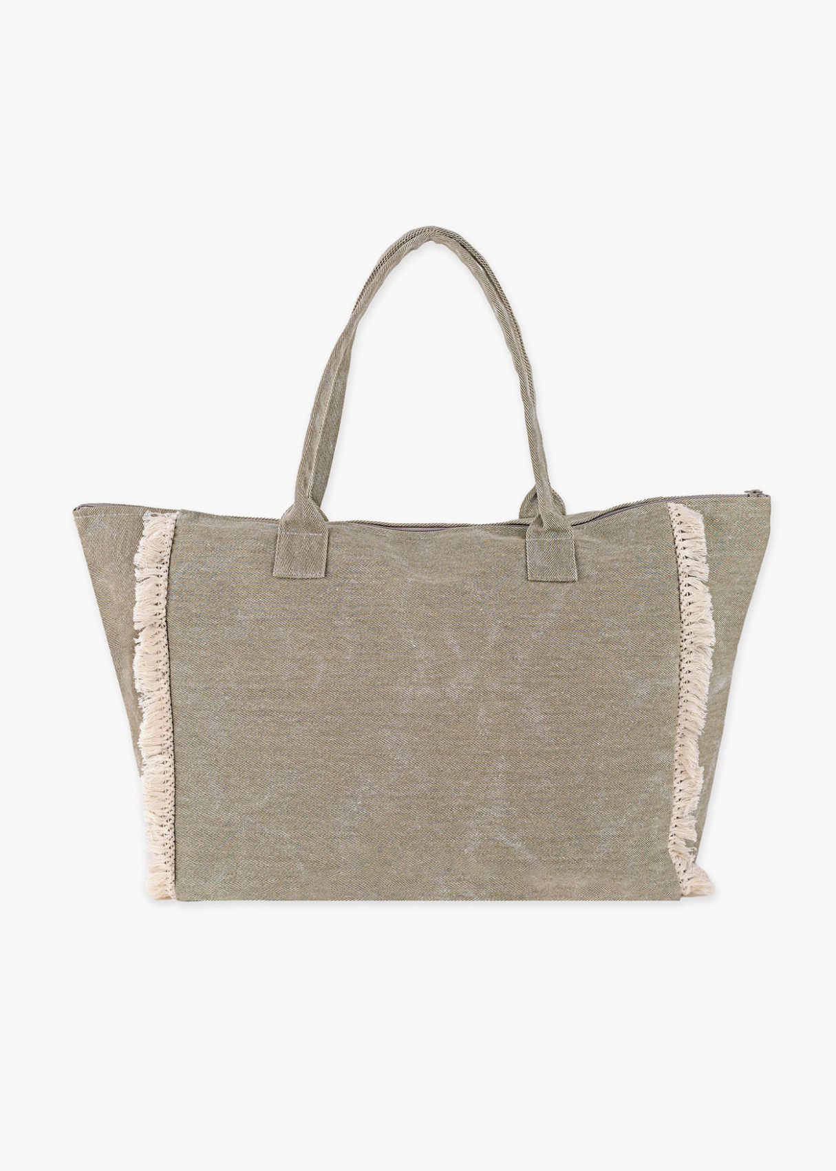 Bolso playa alas ángel detalle flecos beige