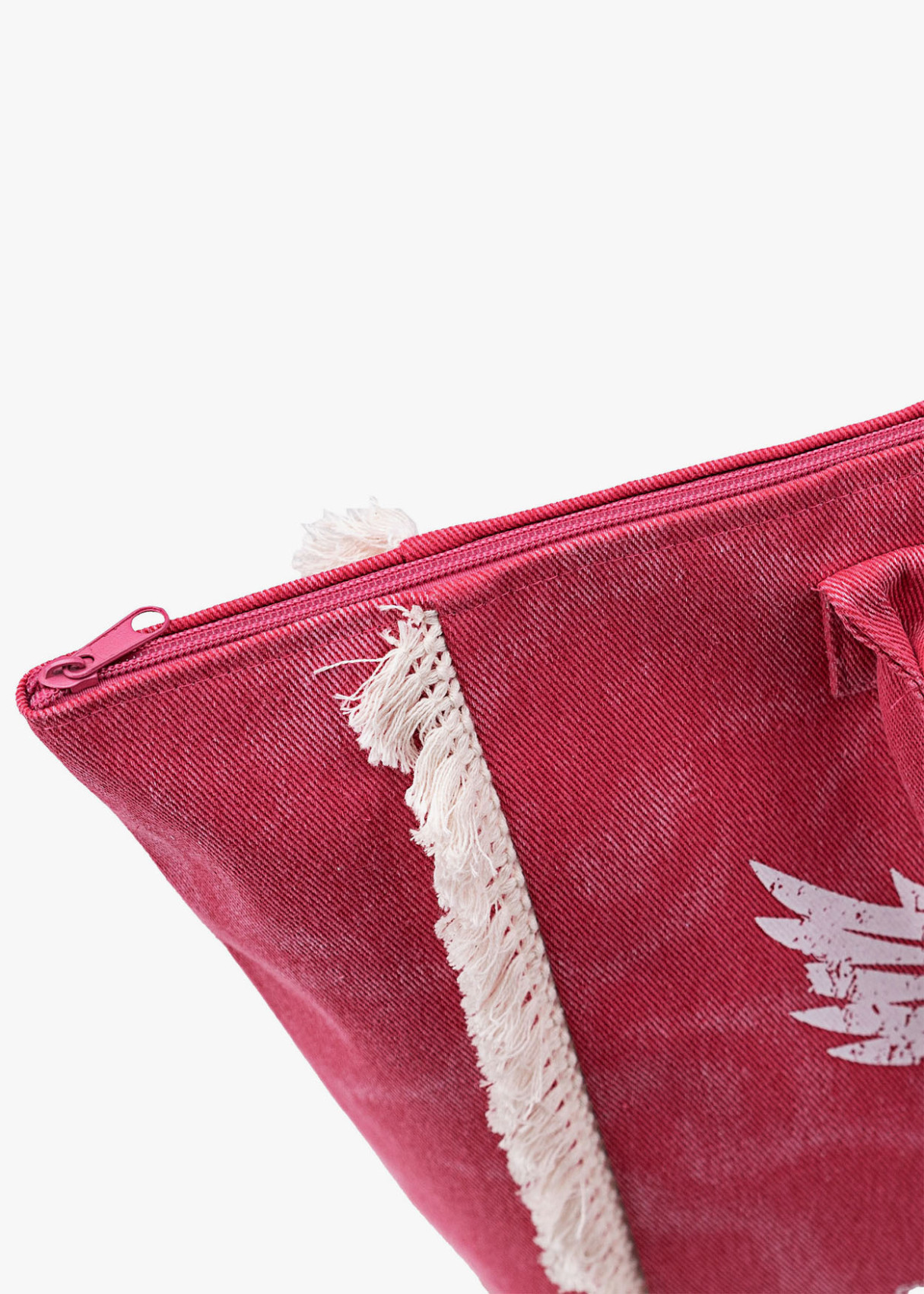 Bolso playa alas ángel con detalle flecos rosa