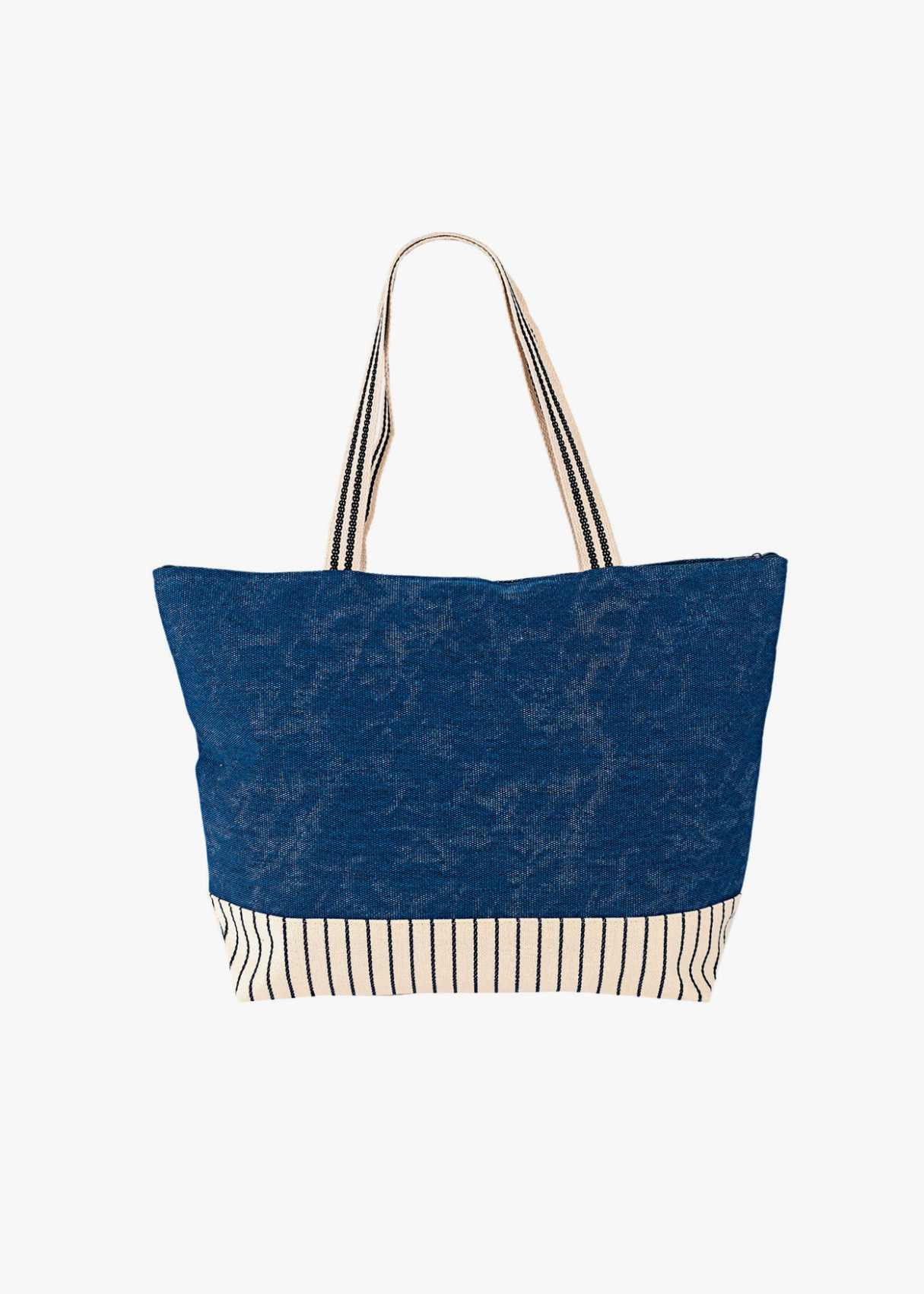Bolso Playa Rayas bicolor Azul