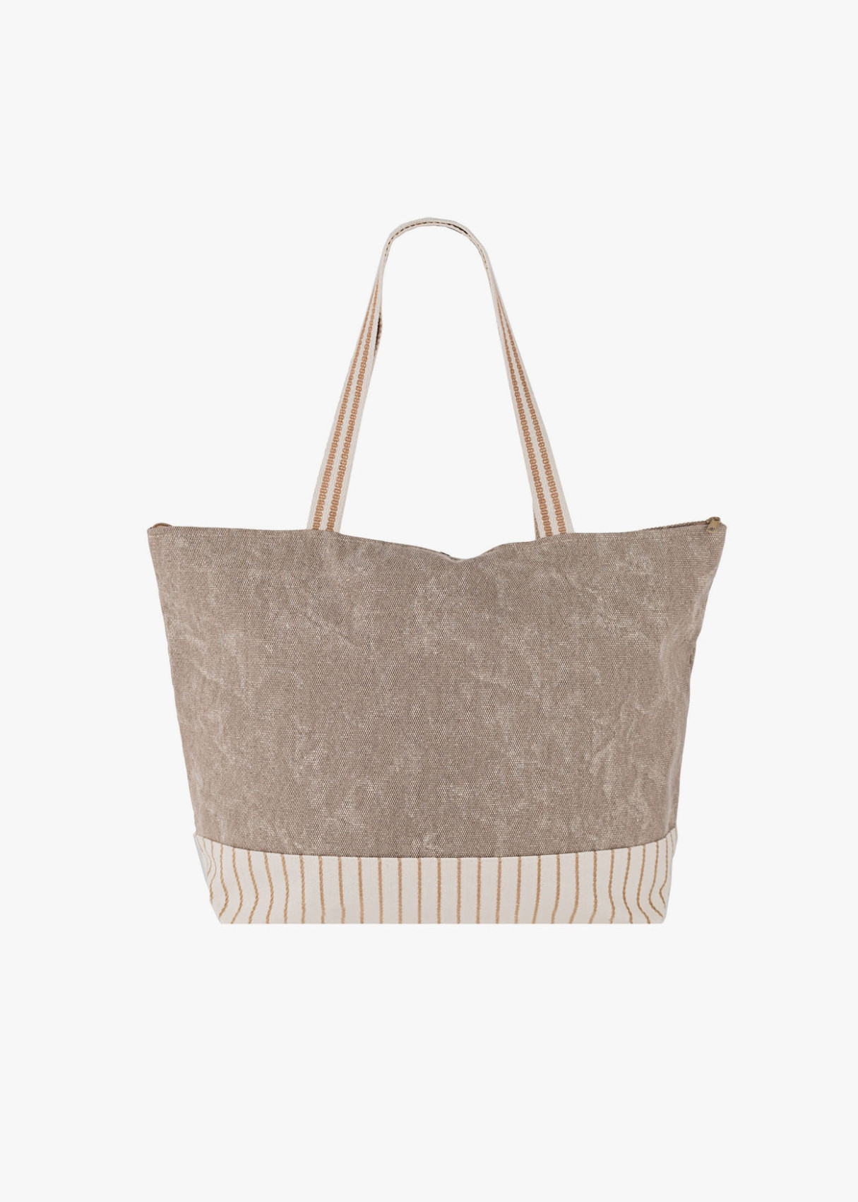 Bolso Playa Bicolor Rayas Beige