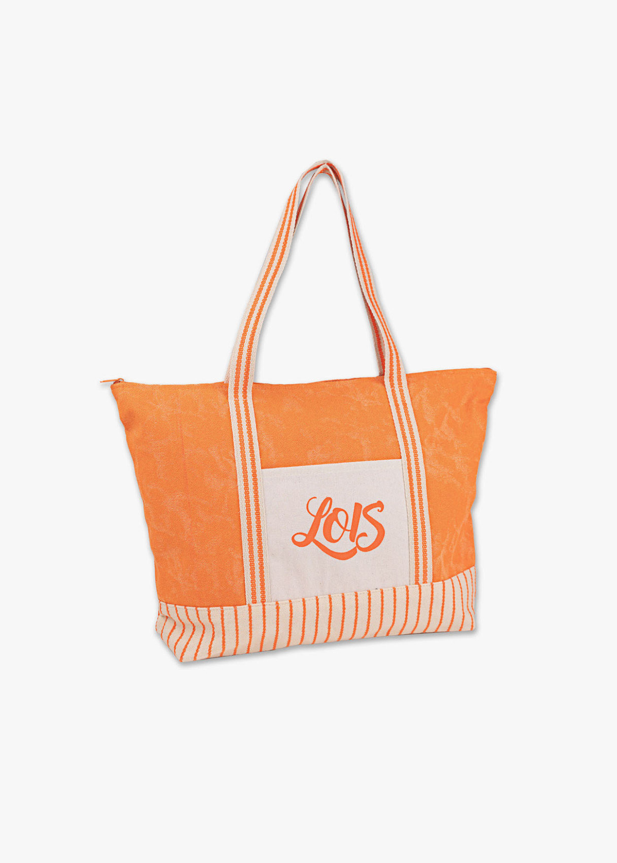 Bolso Playa Bicolor Rayas Naranja