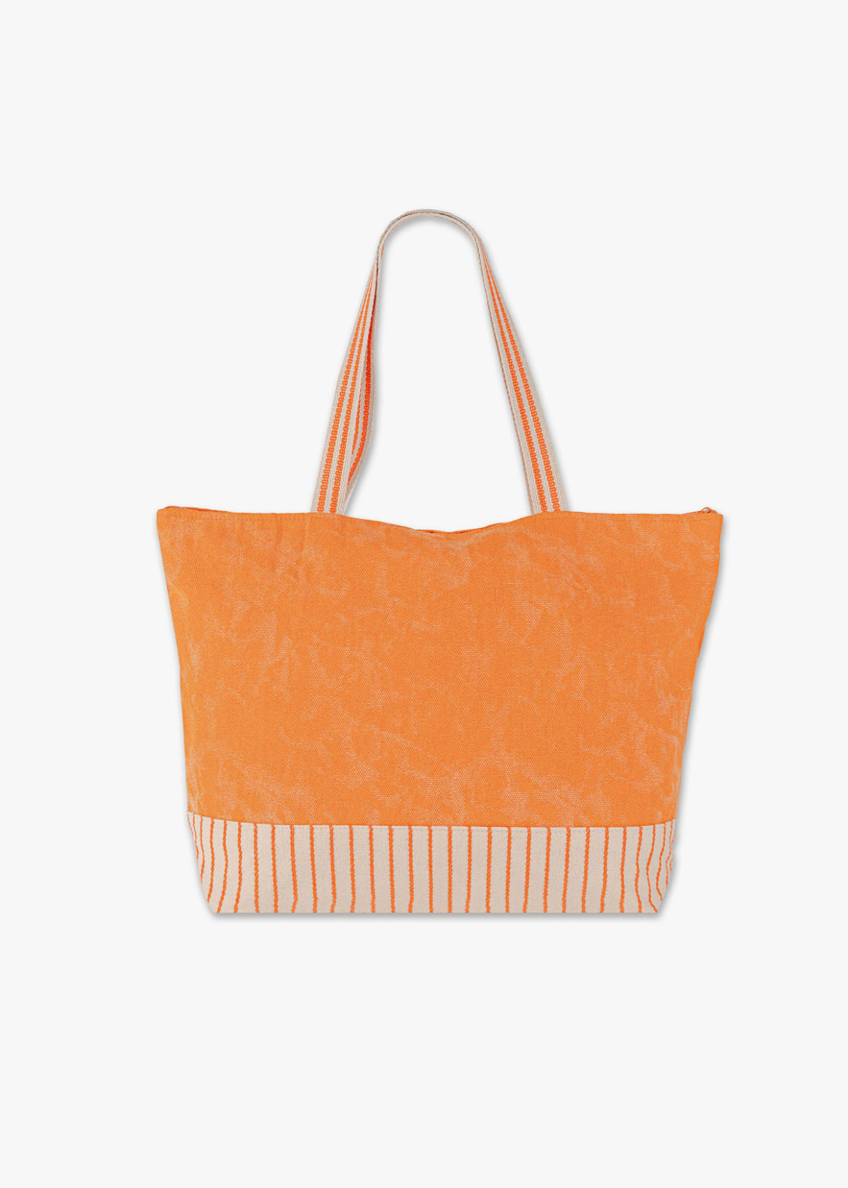 Bolso Playa Bicolor Rayas Naranja