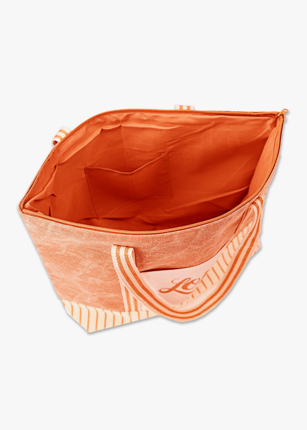 Bolso Playa Bicolor Rayas Naranja