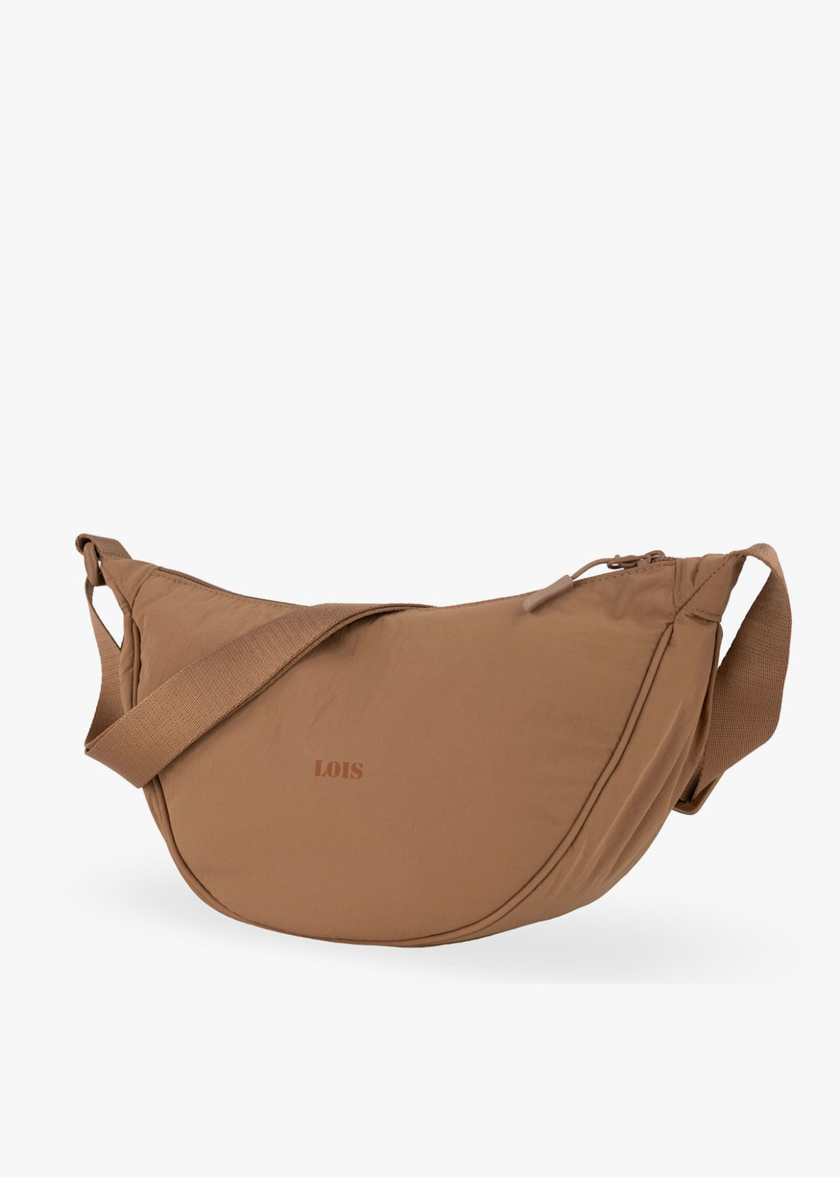 Bolso bandolera ajustable monocolor marrón