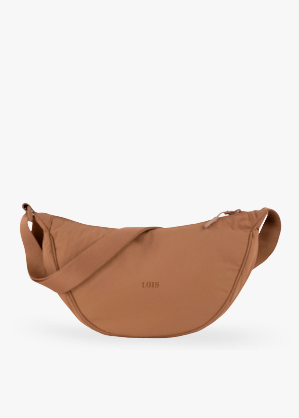 Bolso bandolera ajustable monocolor marrón