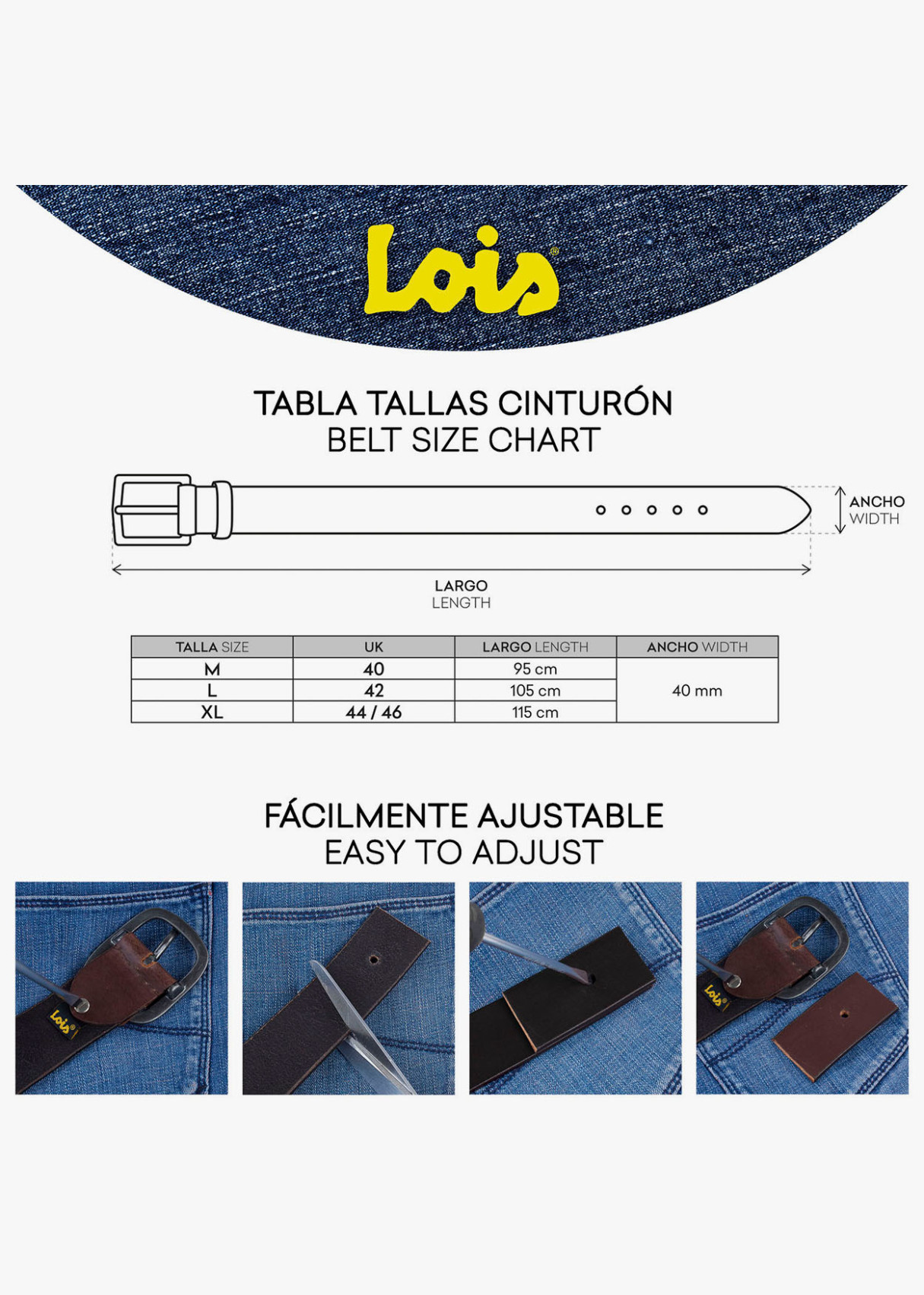 Cinturón hebilla grande textura azul