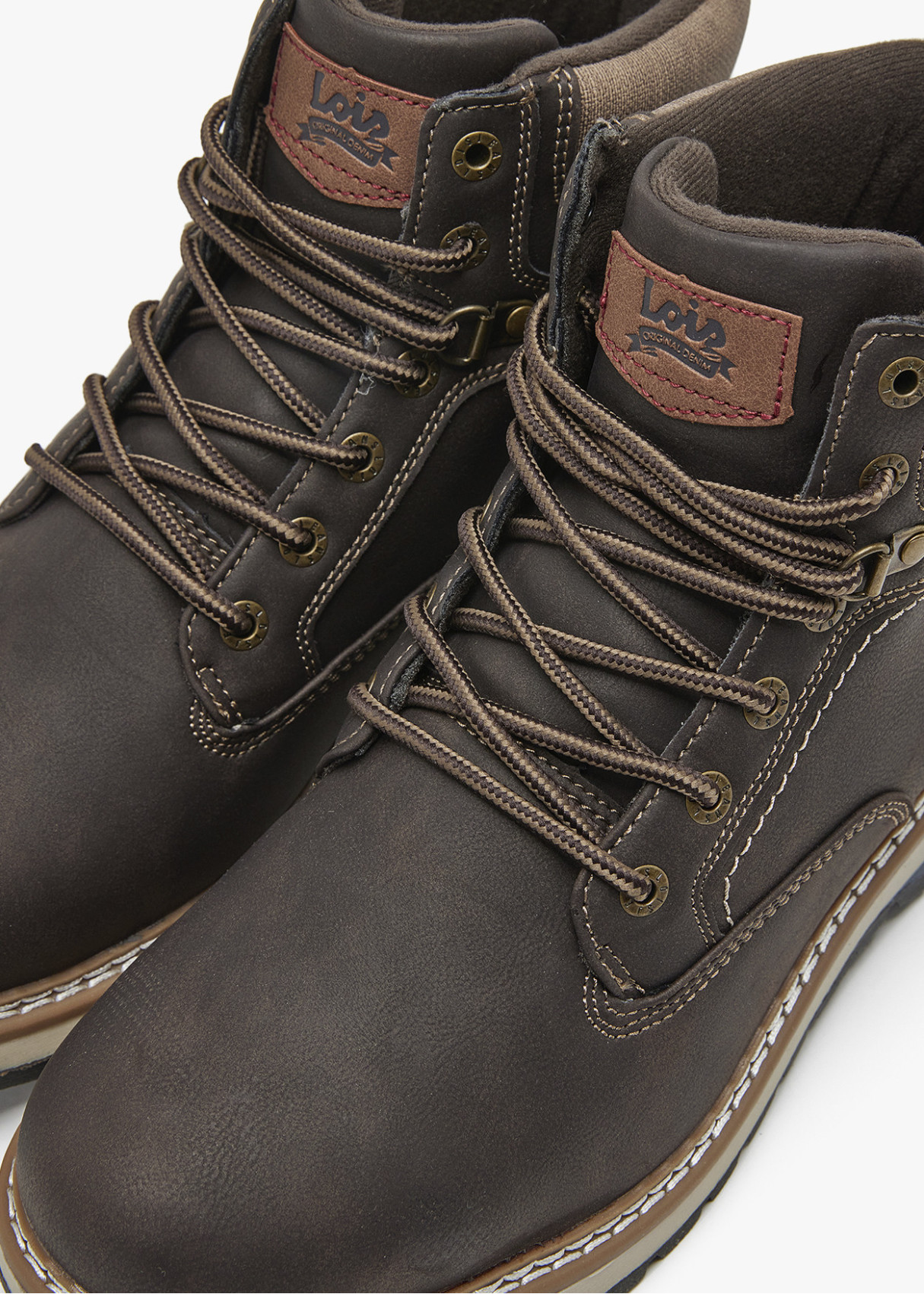 Botas Casual cordones antideslizante marrón