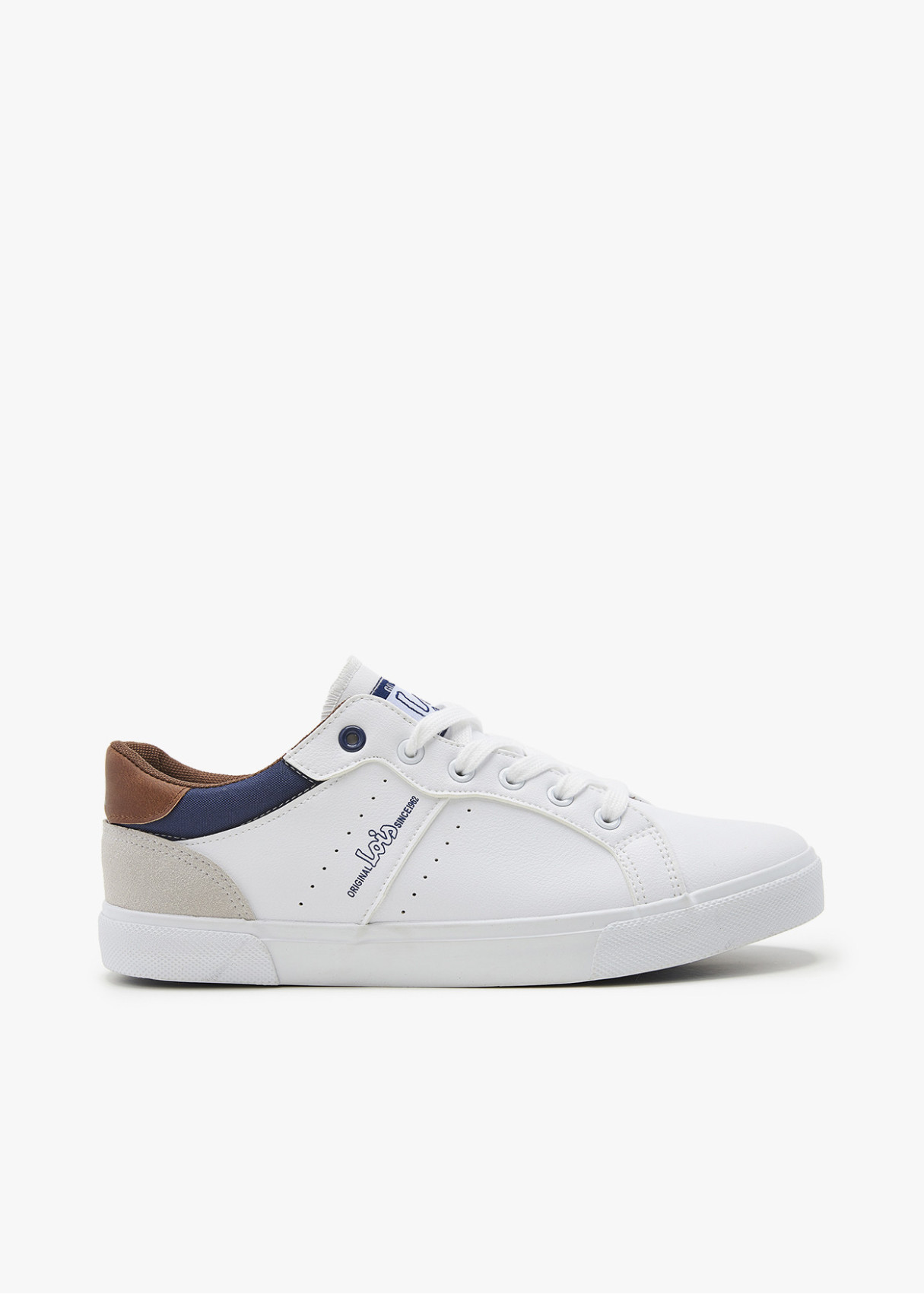 Bambas casual suela plana cordones blanco