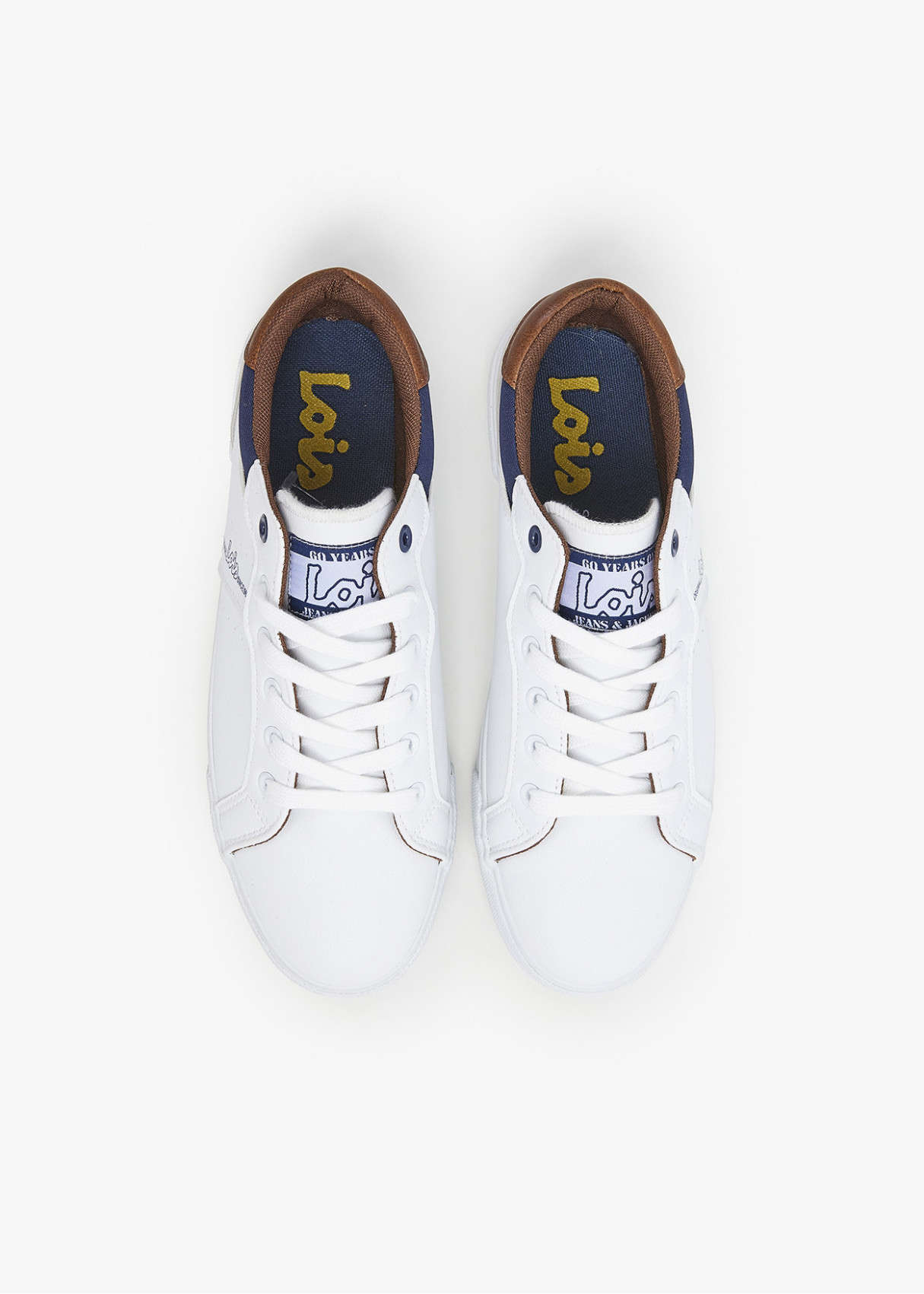 Bambas casual suela plana cordones blanco