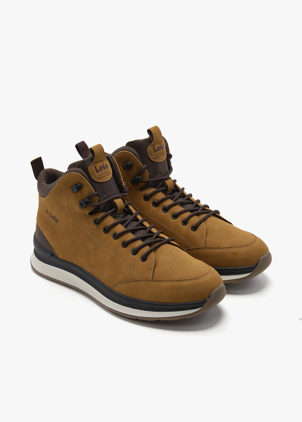 Botines casual cordones marrón