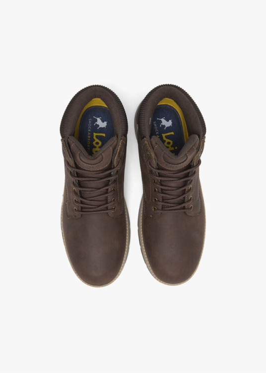 Botines casual collarín acolchado marrón