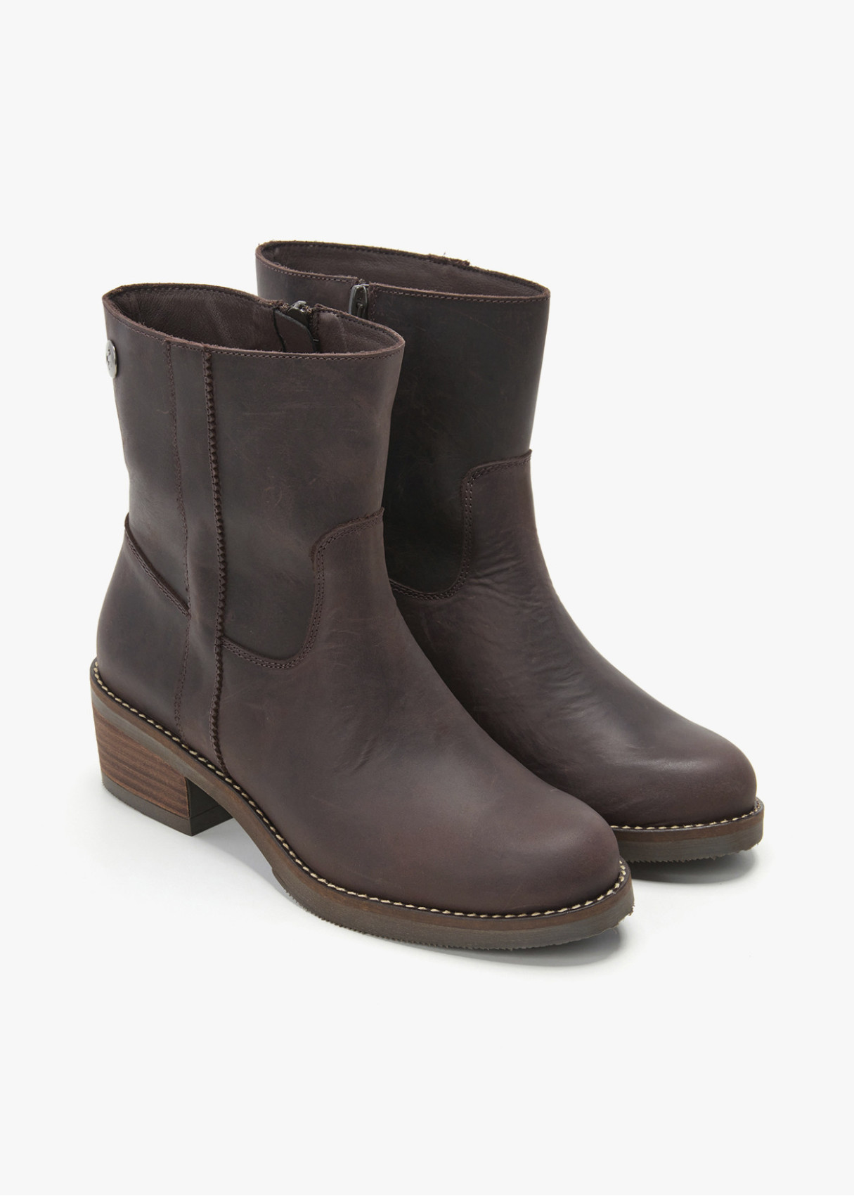 Botines tipo gaucha piel marrón