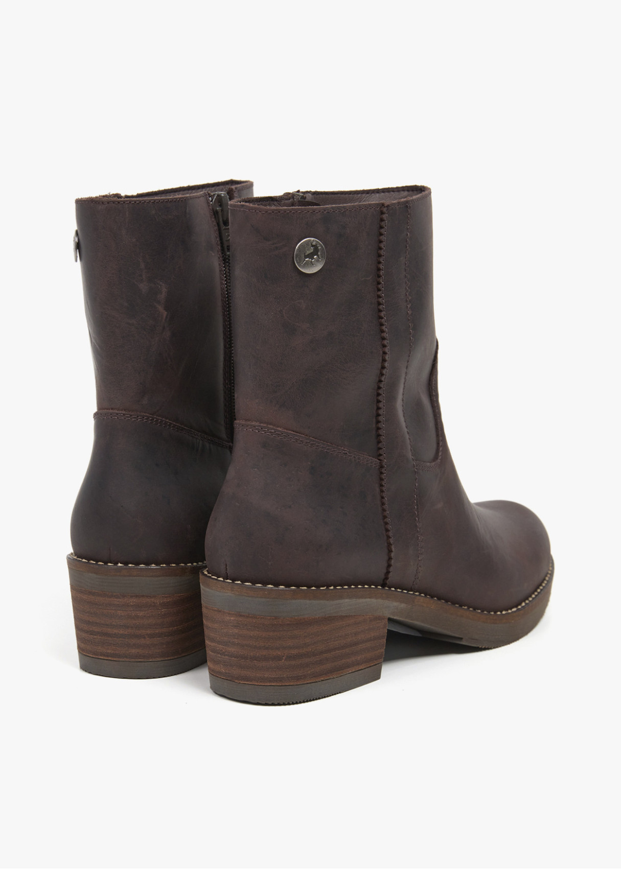 Botines tipo gaucha piel marrón