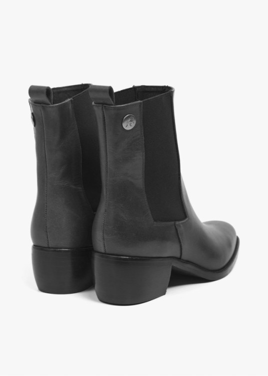 Botines Chelsea De Piel con tacón negro