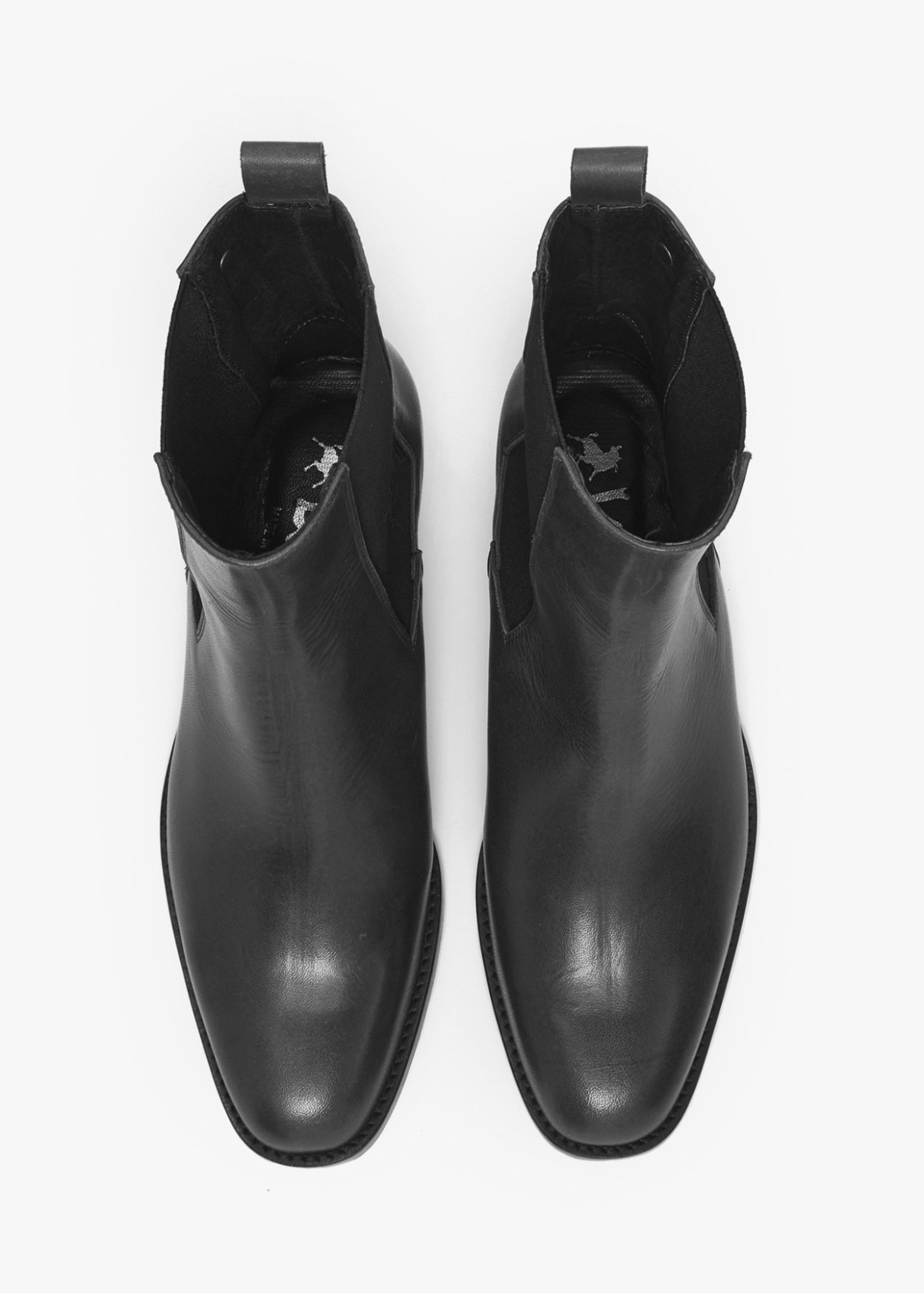 Botines Chelsea De Piel con tacón negro