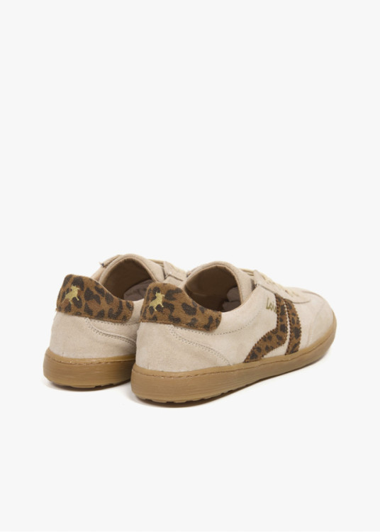 Bamba casual piel franjas beige