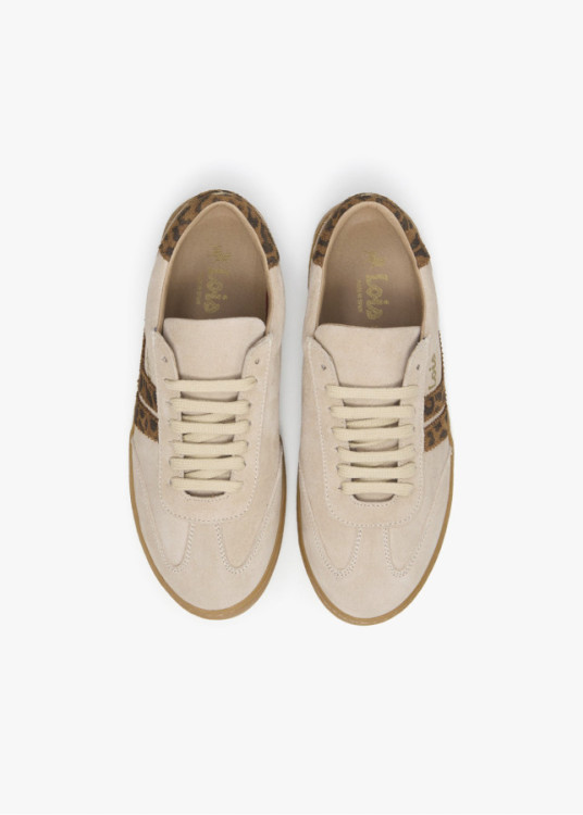 Bamba casual piel franjas beige