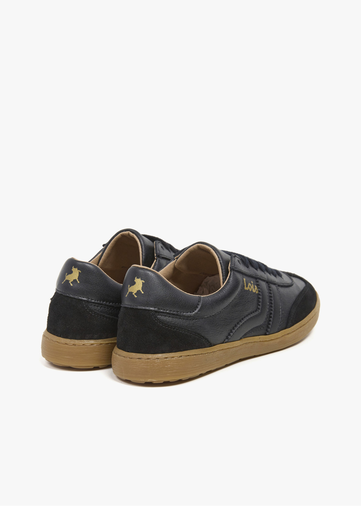Bambas casual piel franjas negro