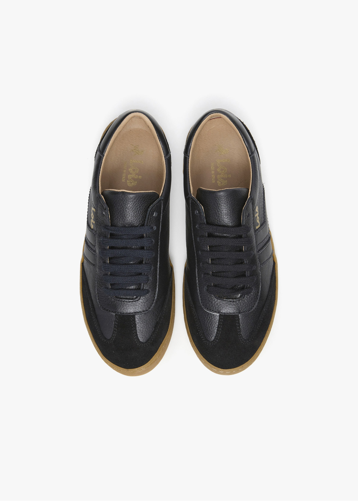 Bambas casual piel franjas negro