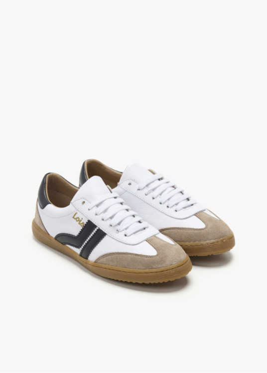 Bambas Casual piel franjas blanco