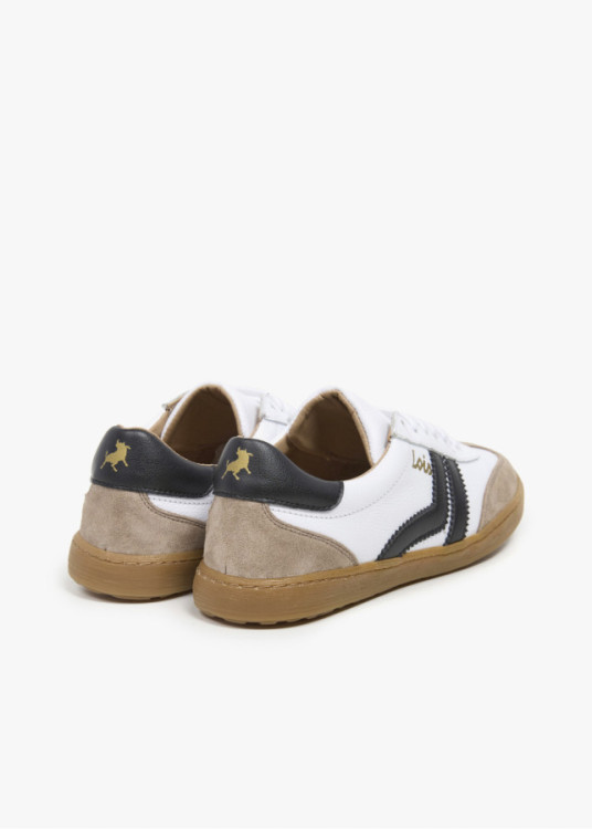 Bambas Casual piel franjas blanco