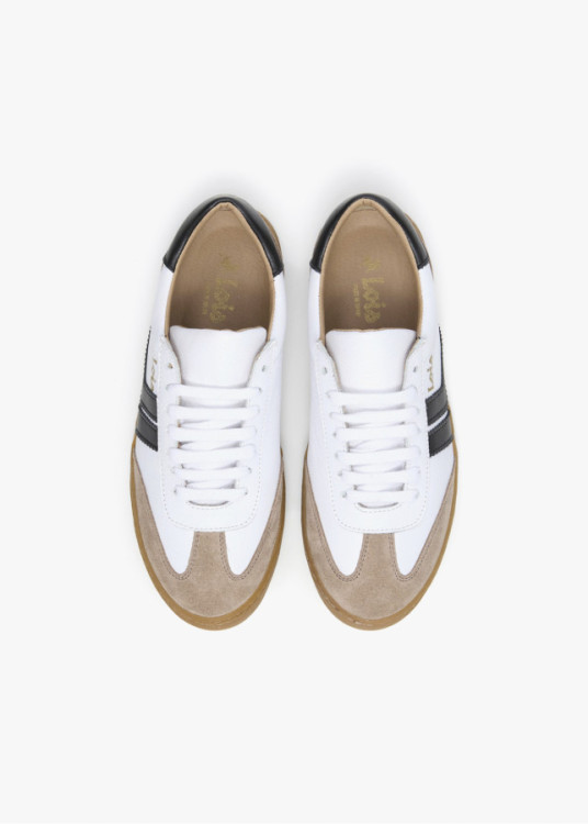 Bambas Casual piel franjas blanco