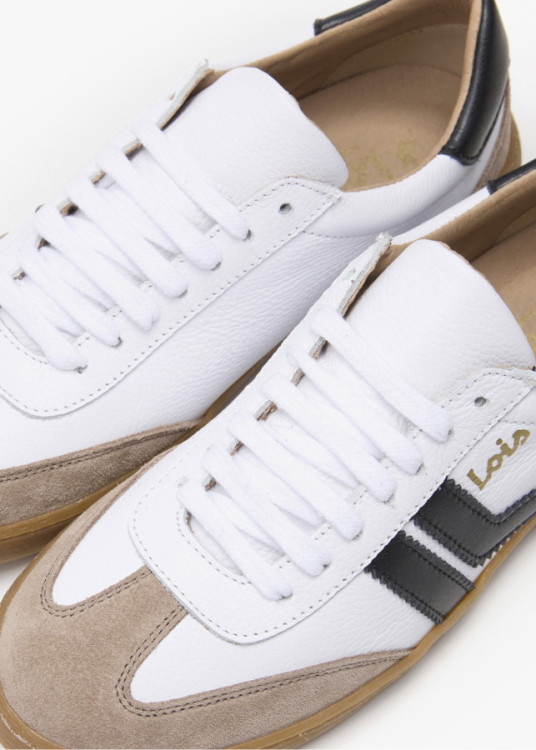 Bambas Casual piel franjas blanco