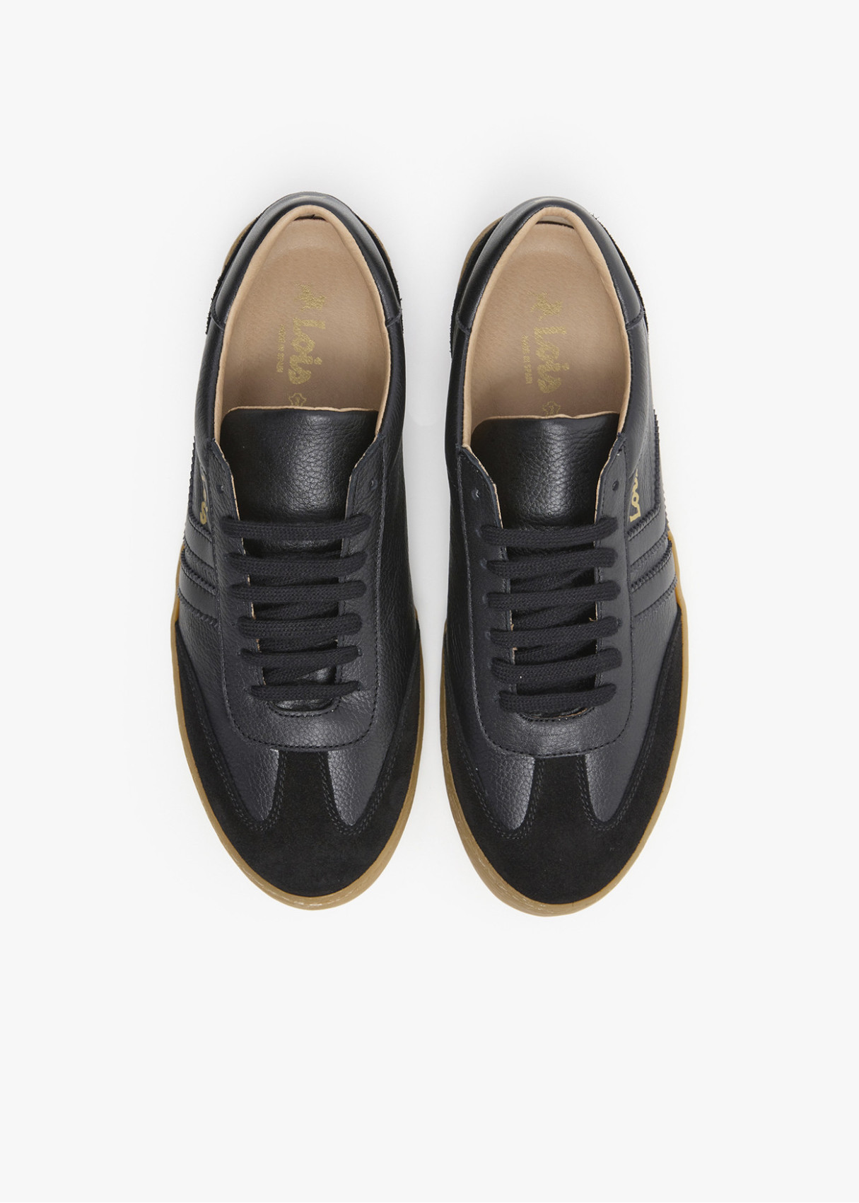 Bambas pieles contrastadas negra