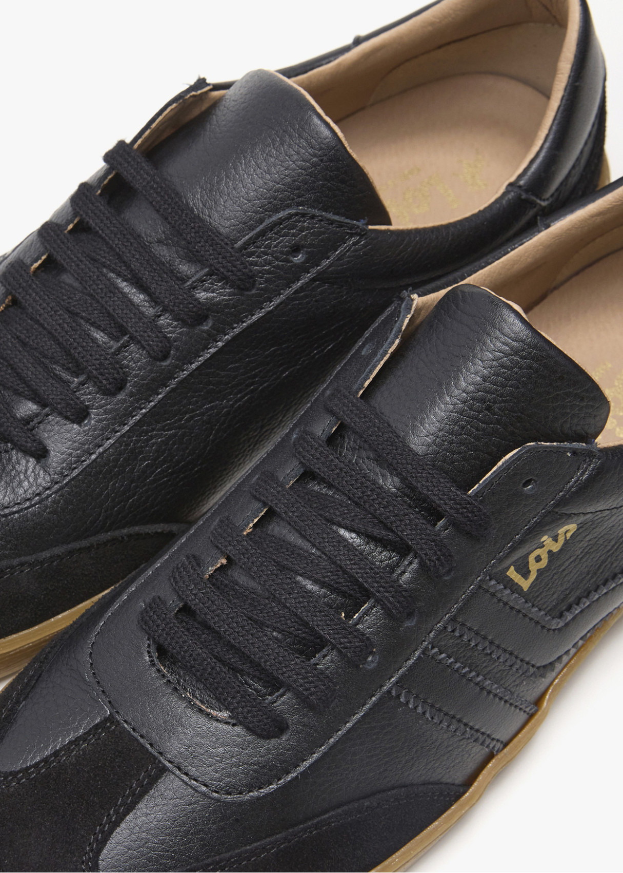 Bambas pieles contrastadas negra