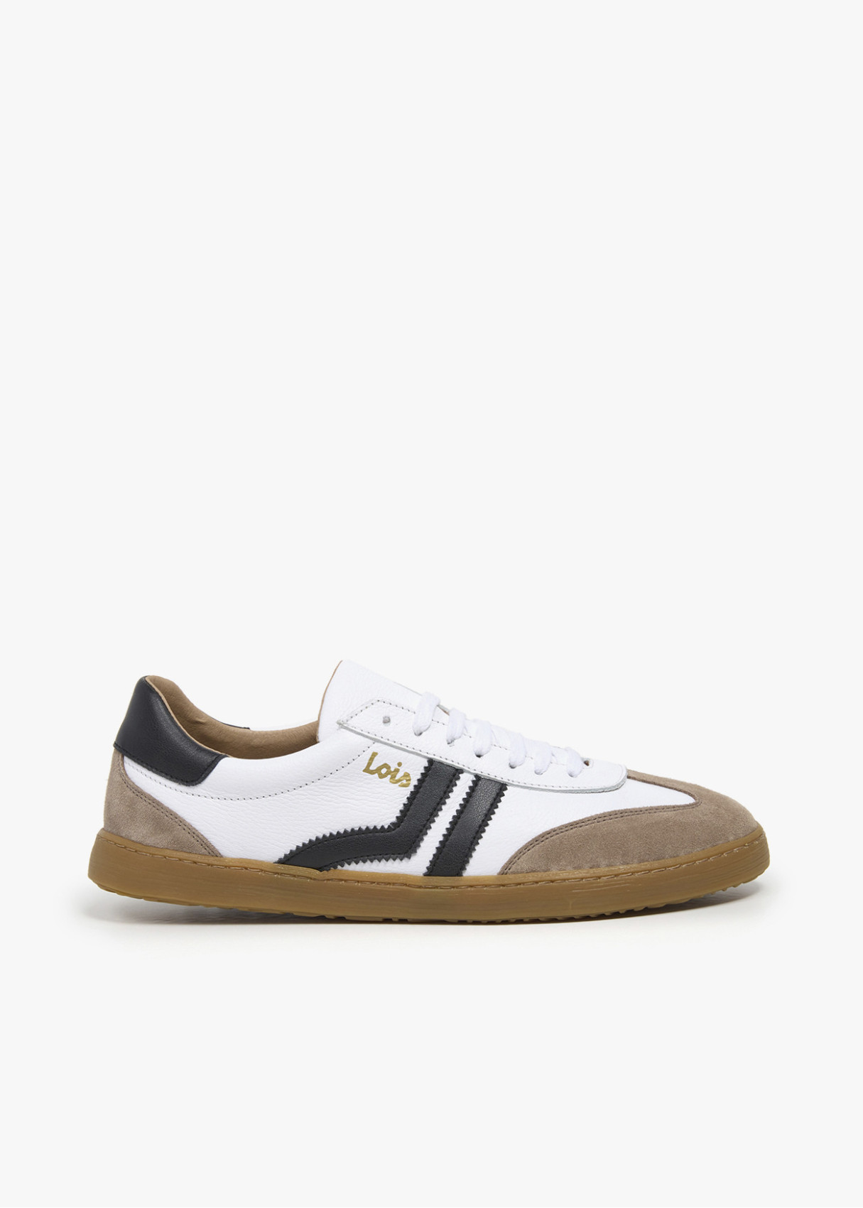 Bambas casual piel contrastadas blanca