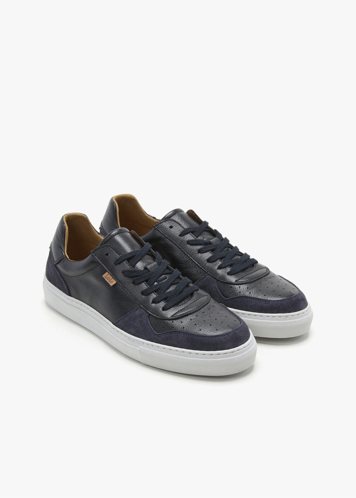 Bambas piel combinada cordones negra