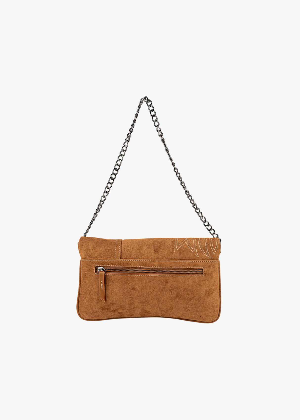 Bolso Bandolera ante con cadena camel