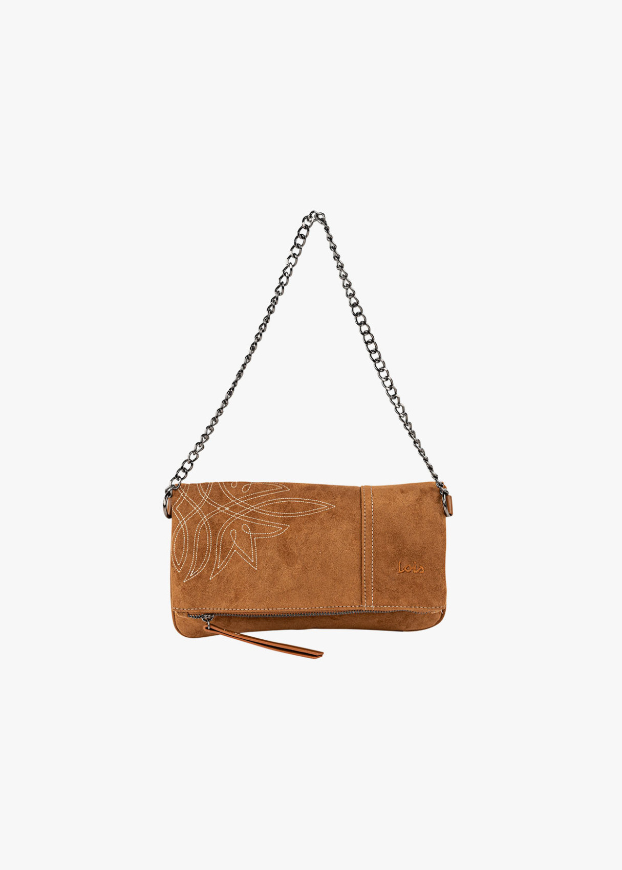 Bolso Bandolera ante con cadena camel