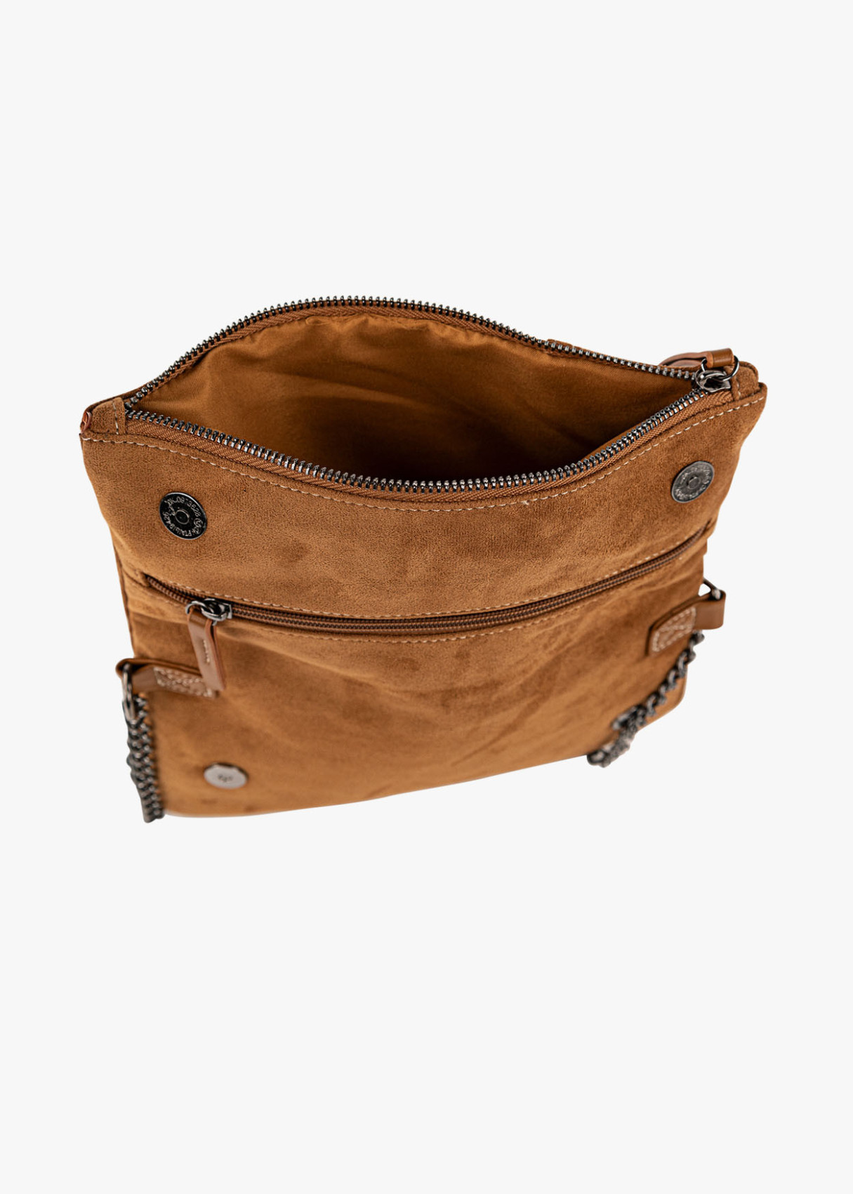 Bolso Bandolera ante con cadena camel