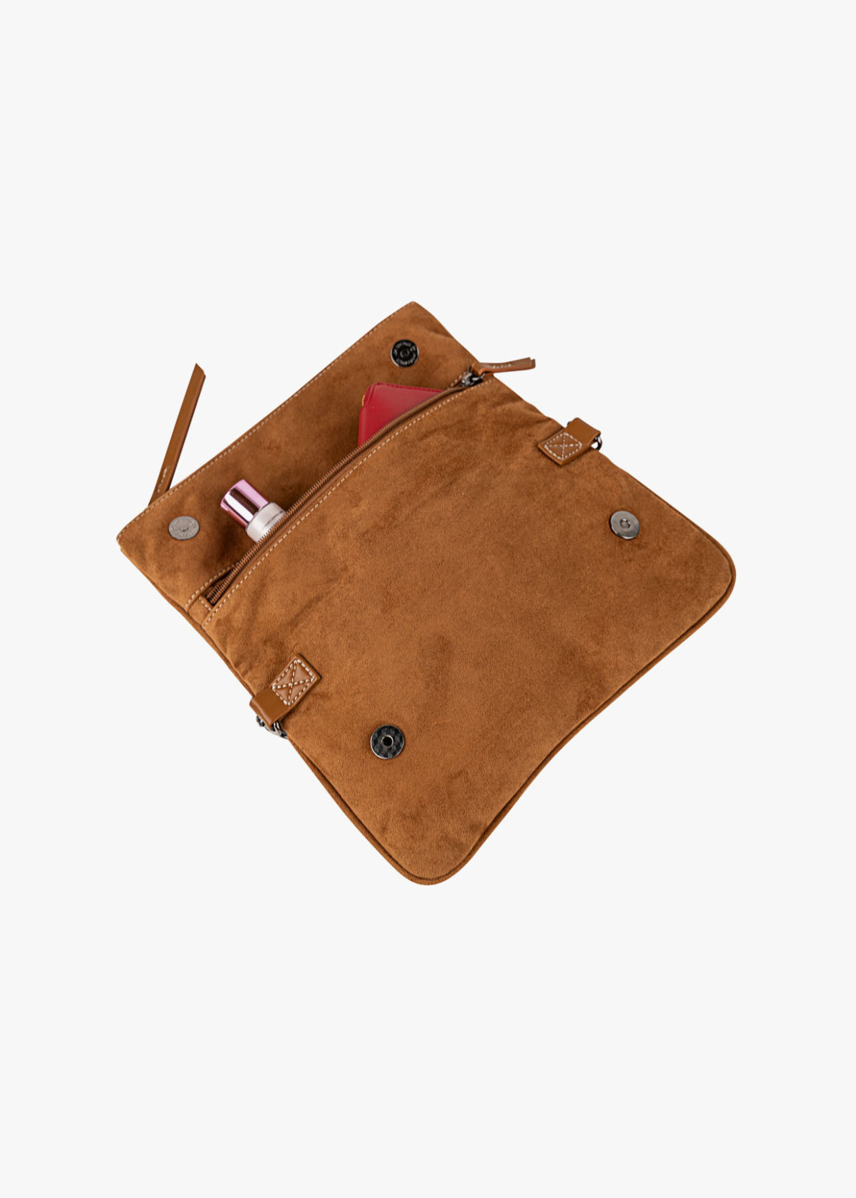 Bolso Bandolera ante con cadena camel