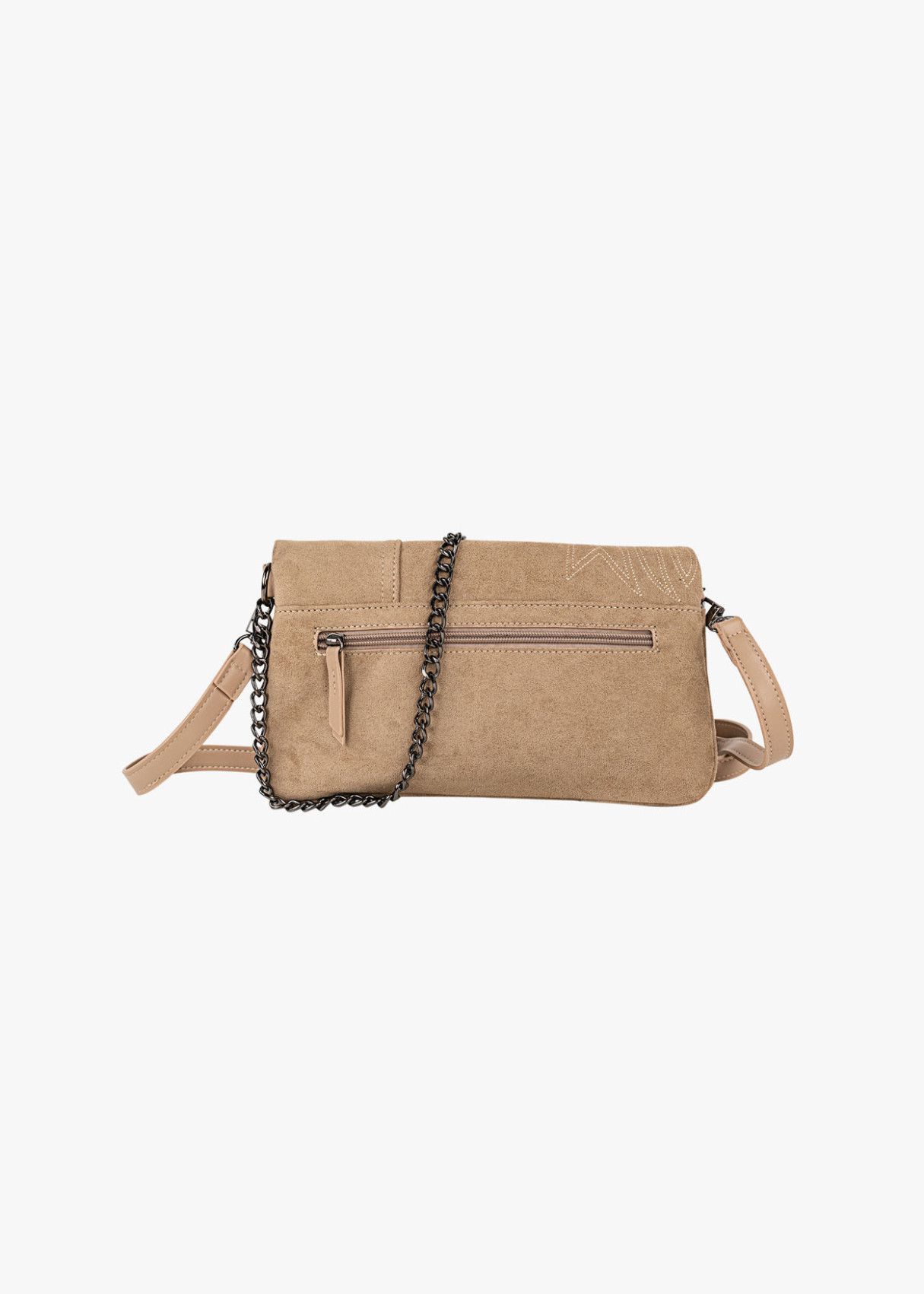Bolso Bandolera ante con cadena beige