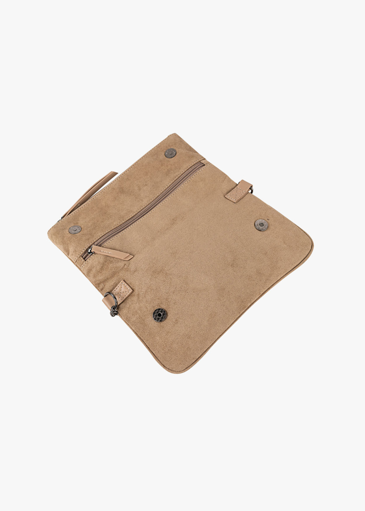 Bolso Bandolera ante con cadena beige