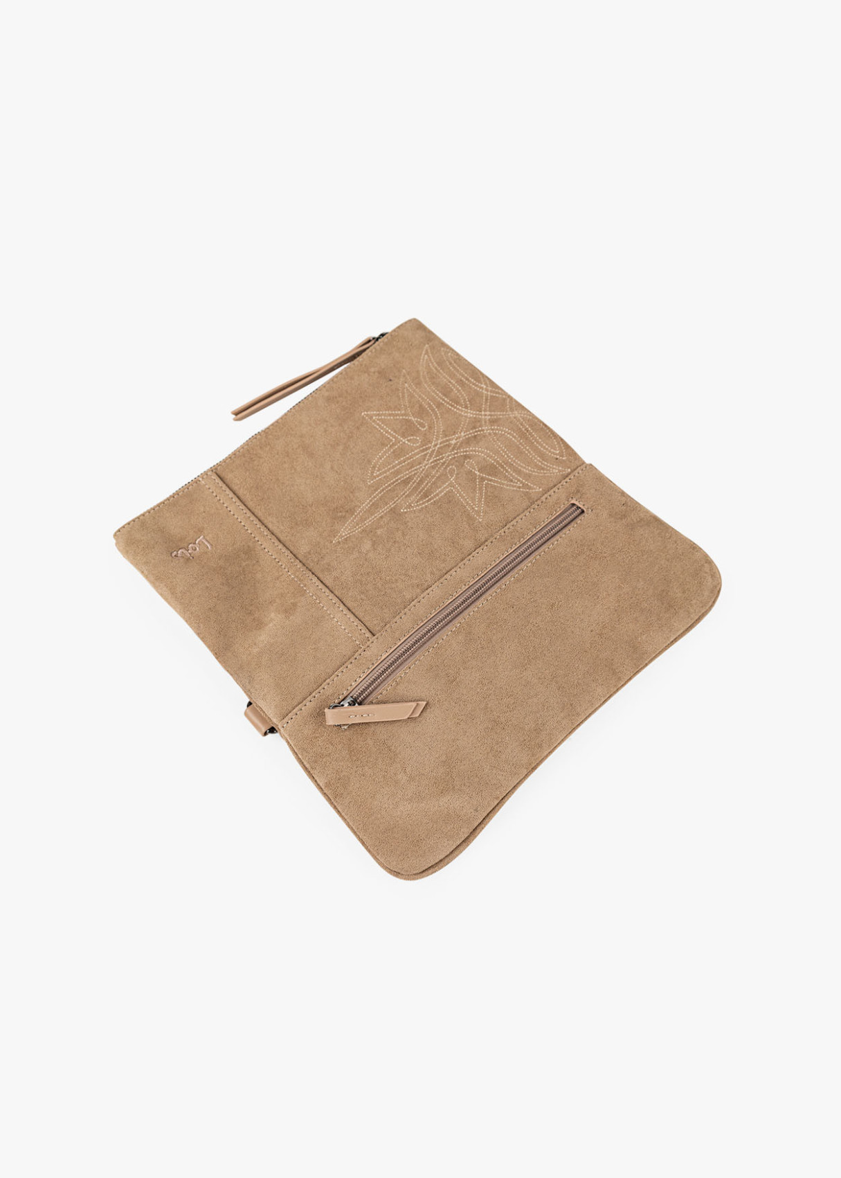 Bolso Bandolera ante con cadena beige