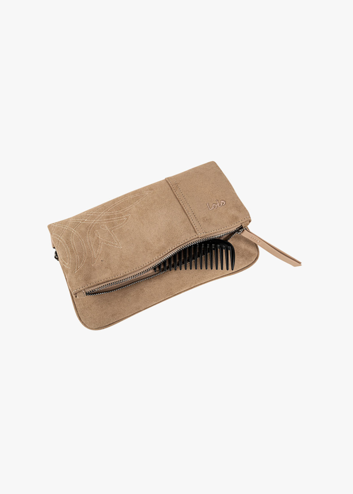 Bolso Bandolera ante con cadena beige