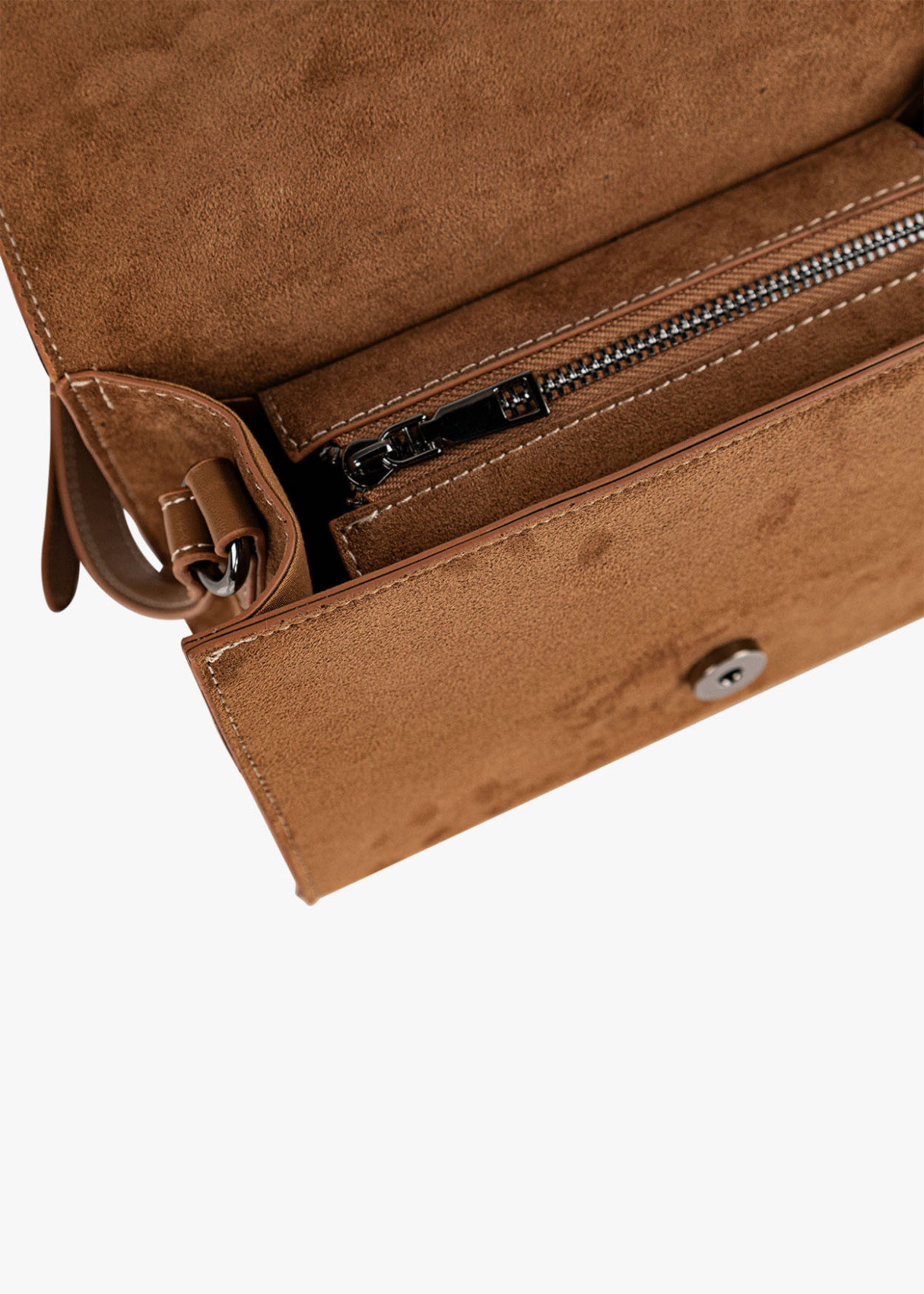 Bolso Bandolera detalle bordado marrón