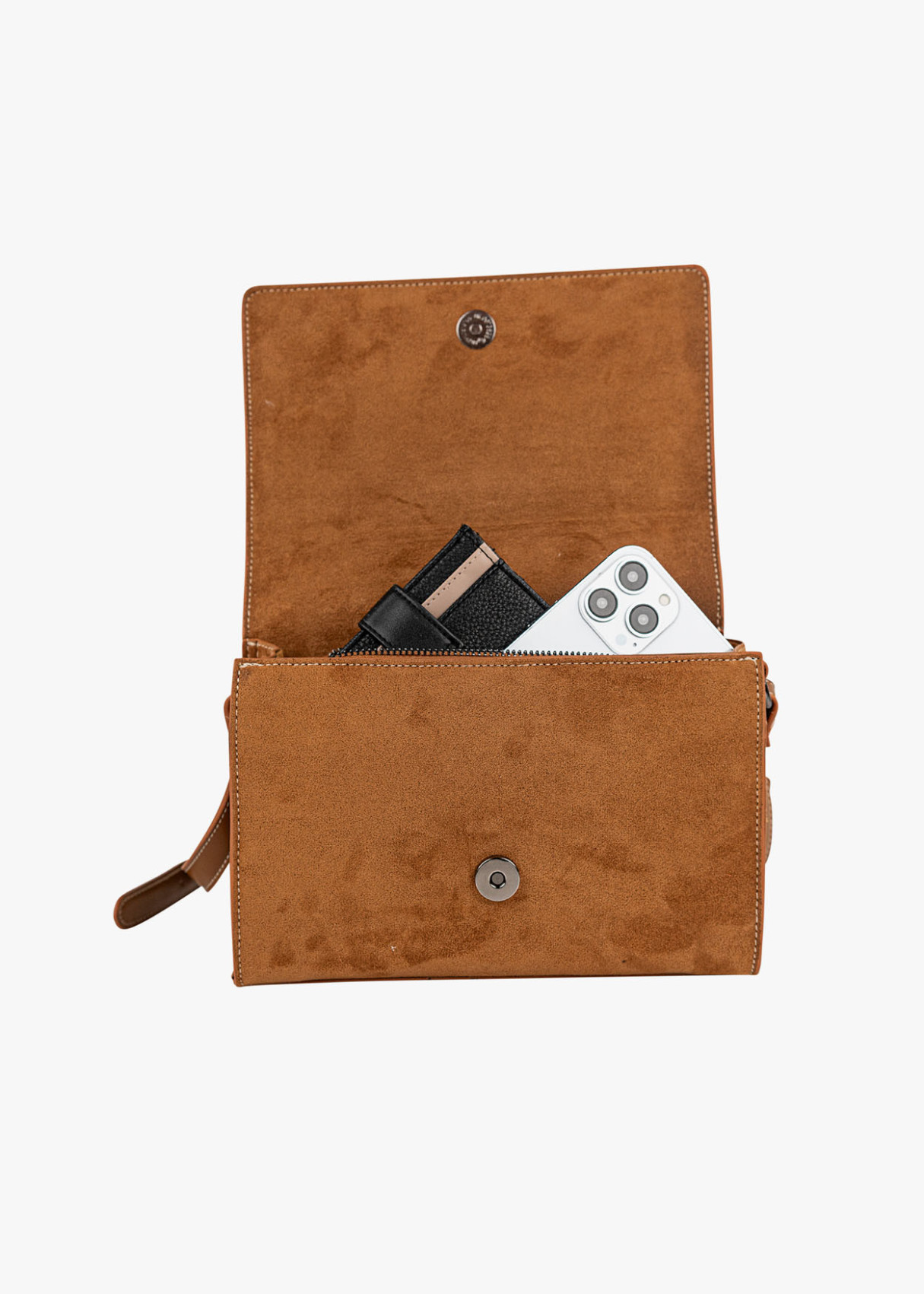 Bolso Bandolera detalle bordado marrón