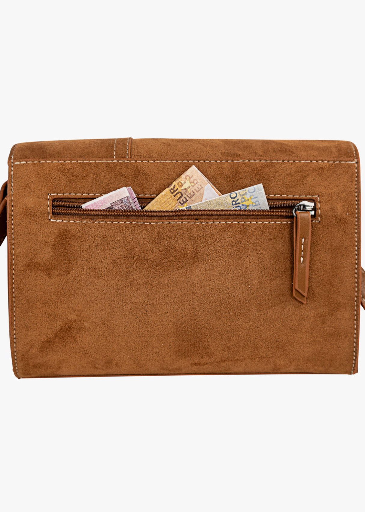 Bolso Bandolera detalle bordado marrón