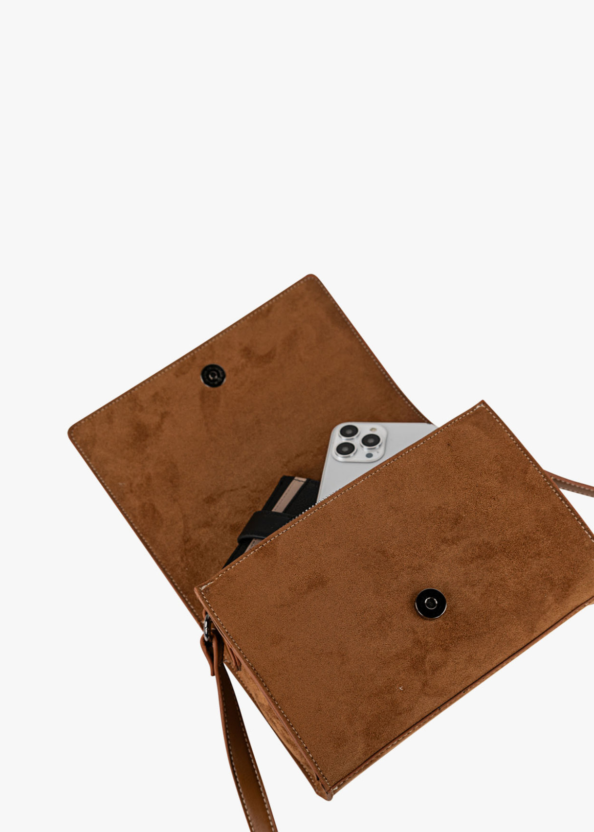 Bolso Bandolera detalle bordado marrón