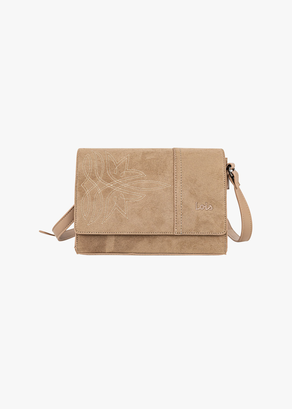 Bolso Bandolera detalle bordado beige