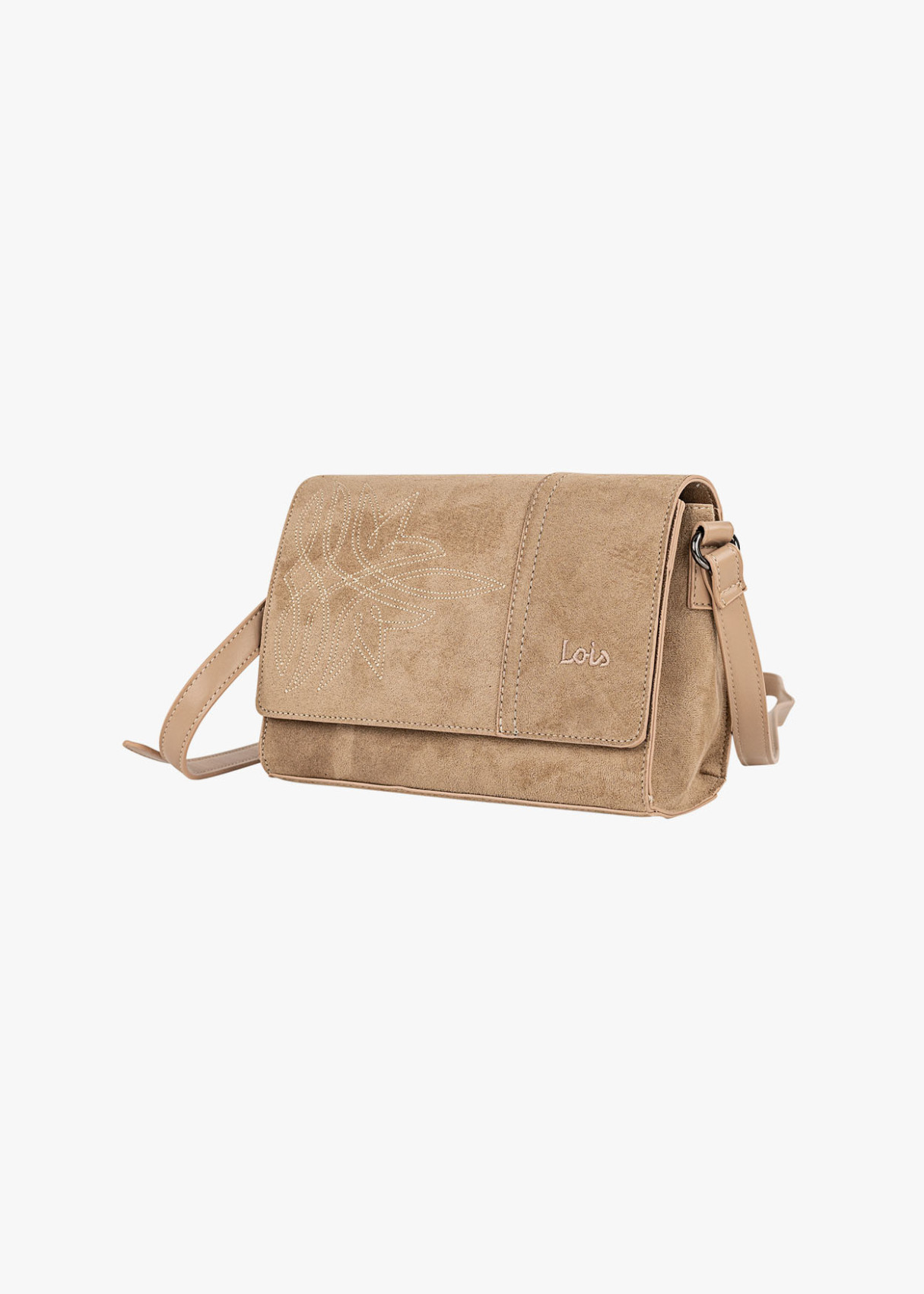 Bolso Bandolera detalle bordado beige